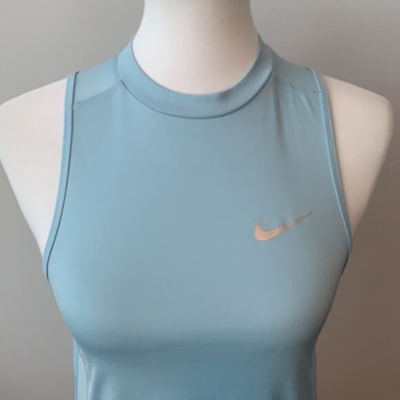 Nike Running Dri Fit Light Blue Sleeveless Crewneck Tank Top Womens XS - Picture 2 of 6